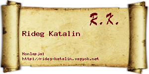 Rideg Katalin névjegykártya
